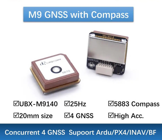 M9-5883 GPS Small Size GNSS Module with Compass QMC5883L MicoAir Tech MG-903 For FPV/Racing Drones Replace M9N-5883