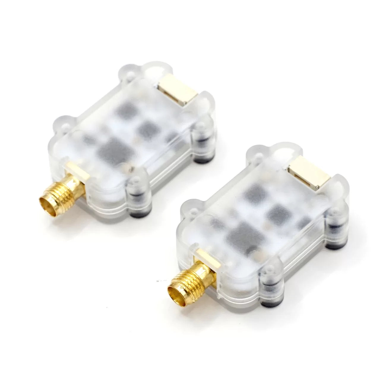 MicoAir LR900-P 1W 915MHz LoRa telemetry radio module with translucent enclosure, SMA antenna port and USB-C