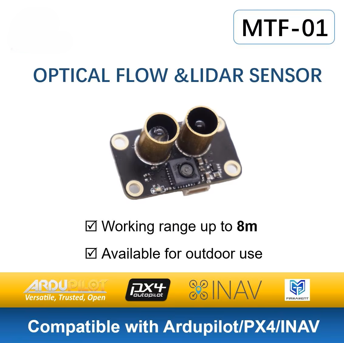 CAPTEUR DE DÉBIT OPTIQUE ET LIDAR MTF-01 Compatible avec Ardupilot/PX4/INAV