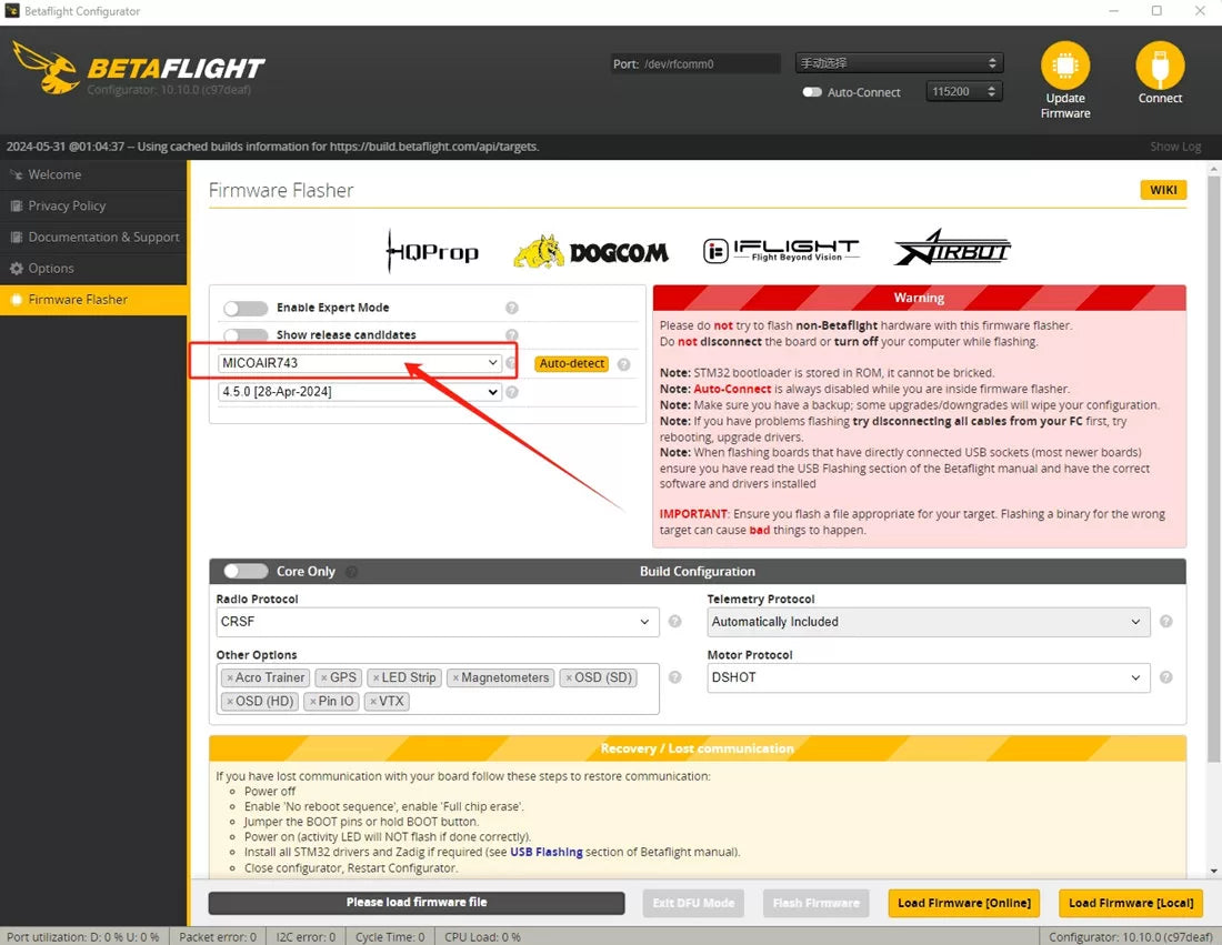 MicoAir H743 Flight Controller supports Ardupilot/PX4/INAV/Betaflight