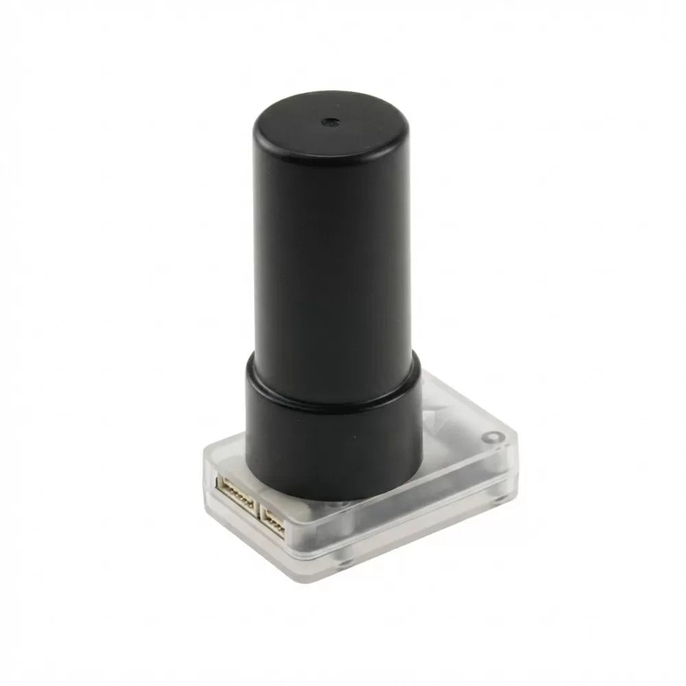 MG-F10-C GNSS module and quad-helix antenna — SMA connection, transparent enclosure