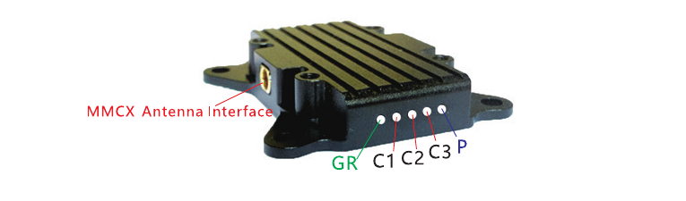 VT5804 VTX LED indicators — band, channel and RF power LEDs with MMCX antenna interface